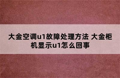 大金空调u1故障处理方法 大金柜机显示u1怎么回事